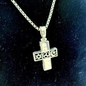 BARRY KIESELSTEIN-CORD World Peace Cross Necklace | 925 Silver & Symbols